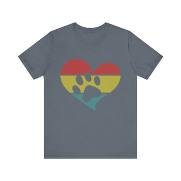 Colored heart with paw print for Veterinarian Medicine Short Sleeve Tee