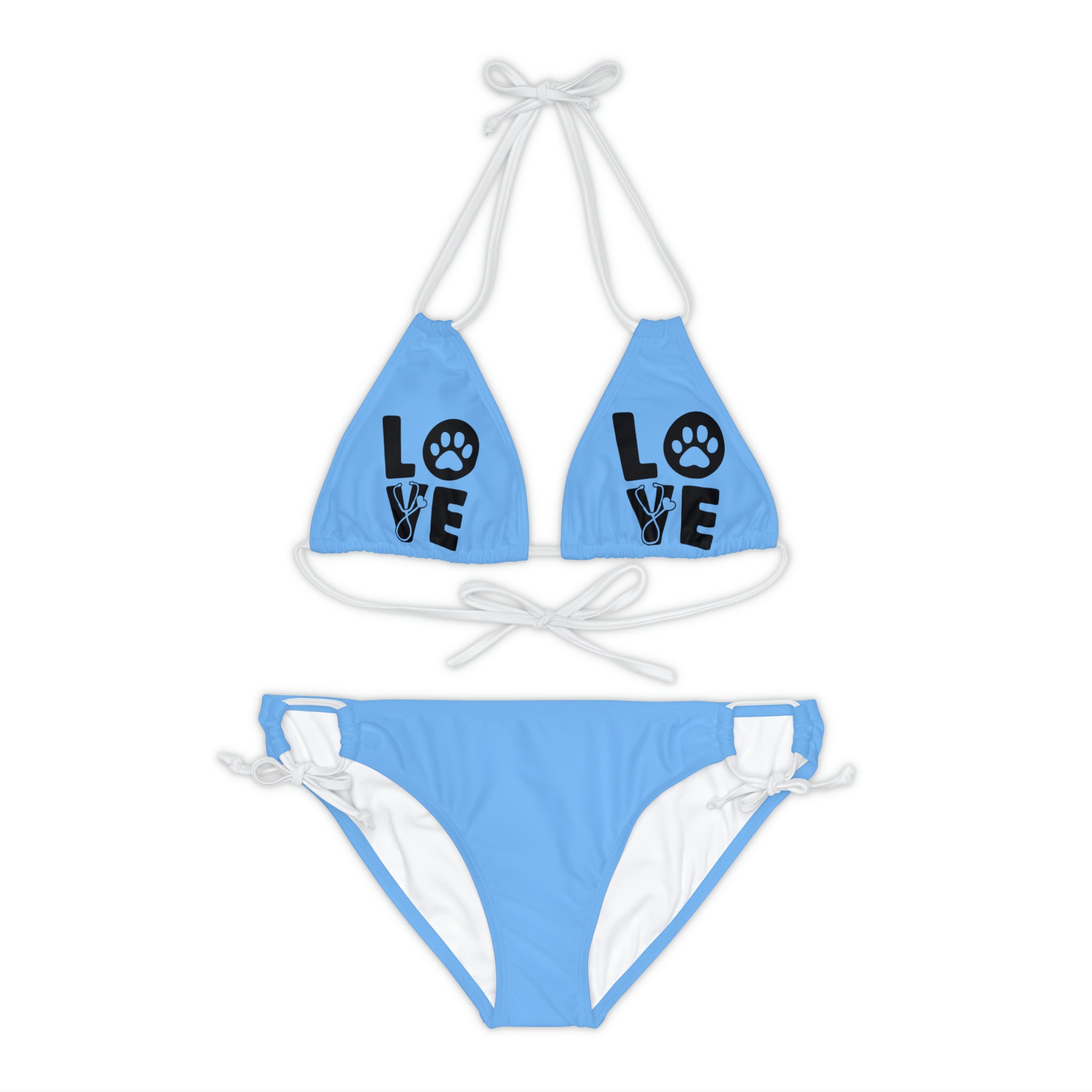 Love Veterinarian Medicine Strappy Bikini Set (AOP)