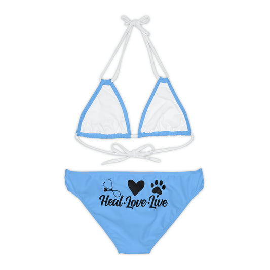 Love Veterinarian Medicine Strappy Bikini Set (AOP)