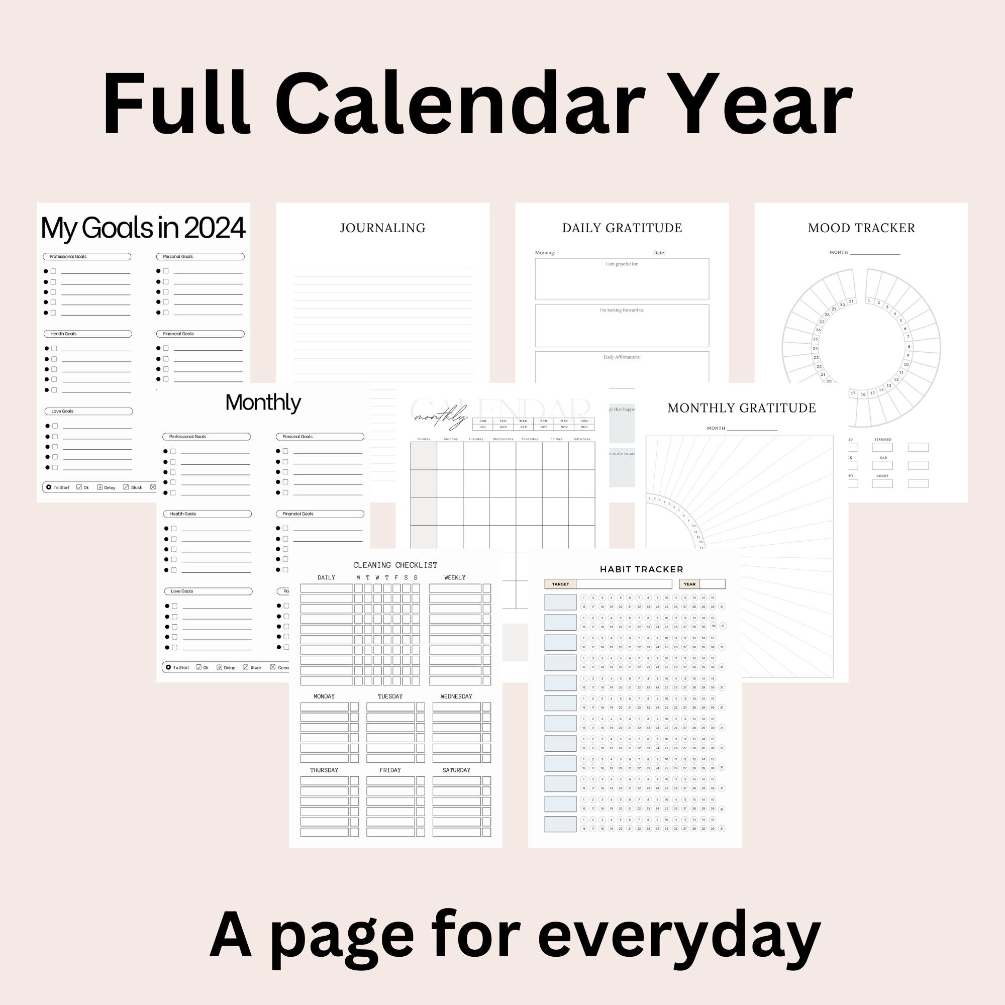 2024 Yearly and Monthly Planner