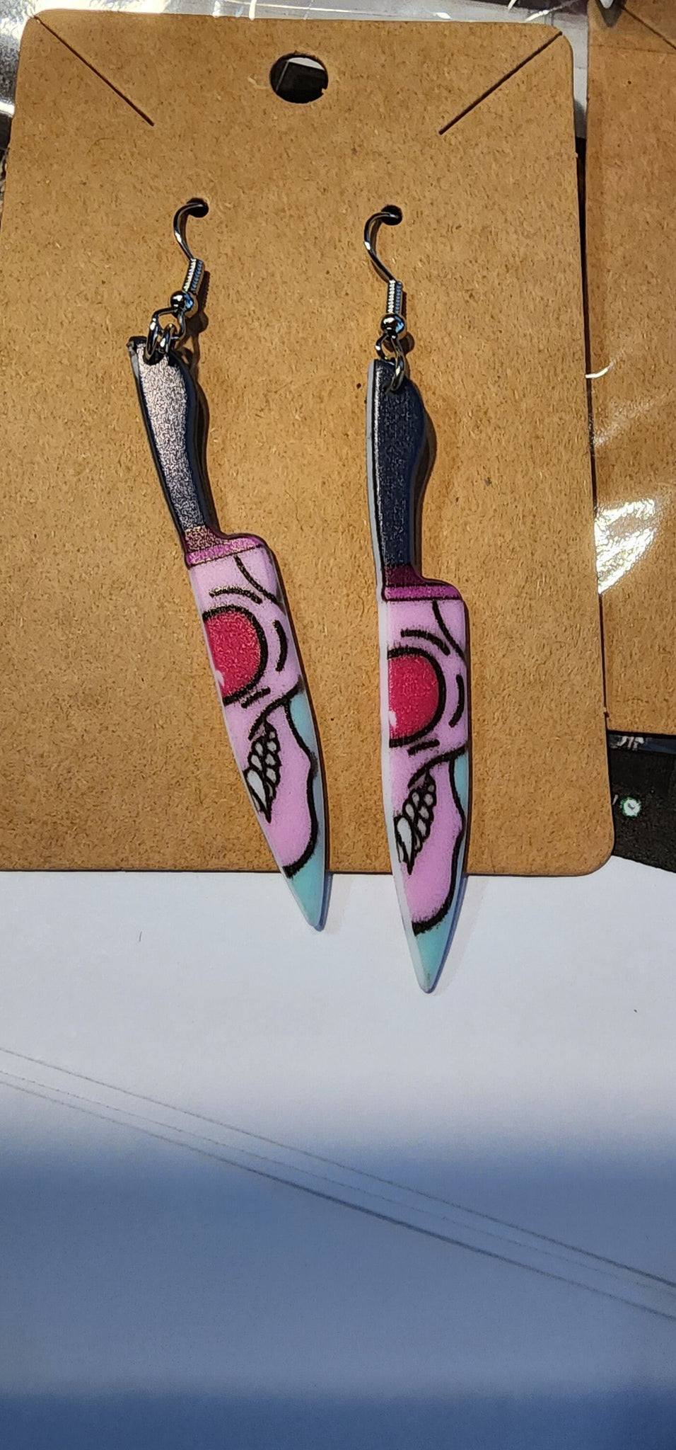 Halloween knife earrings