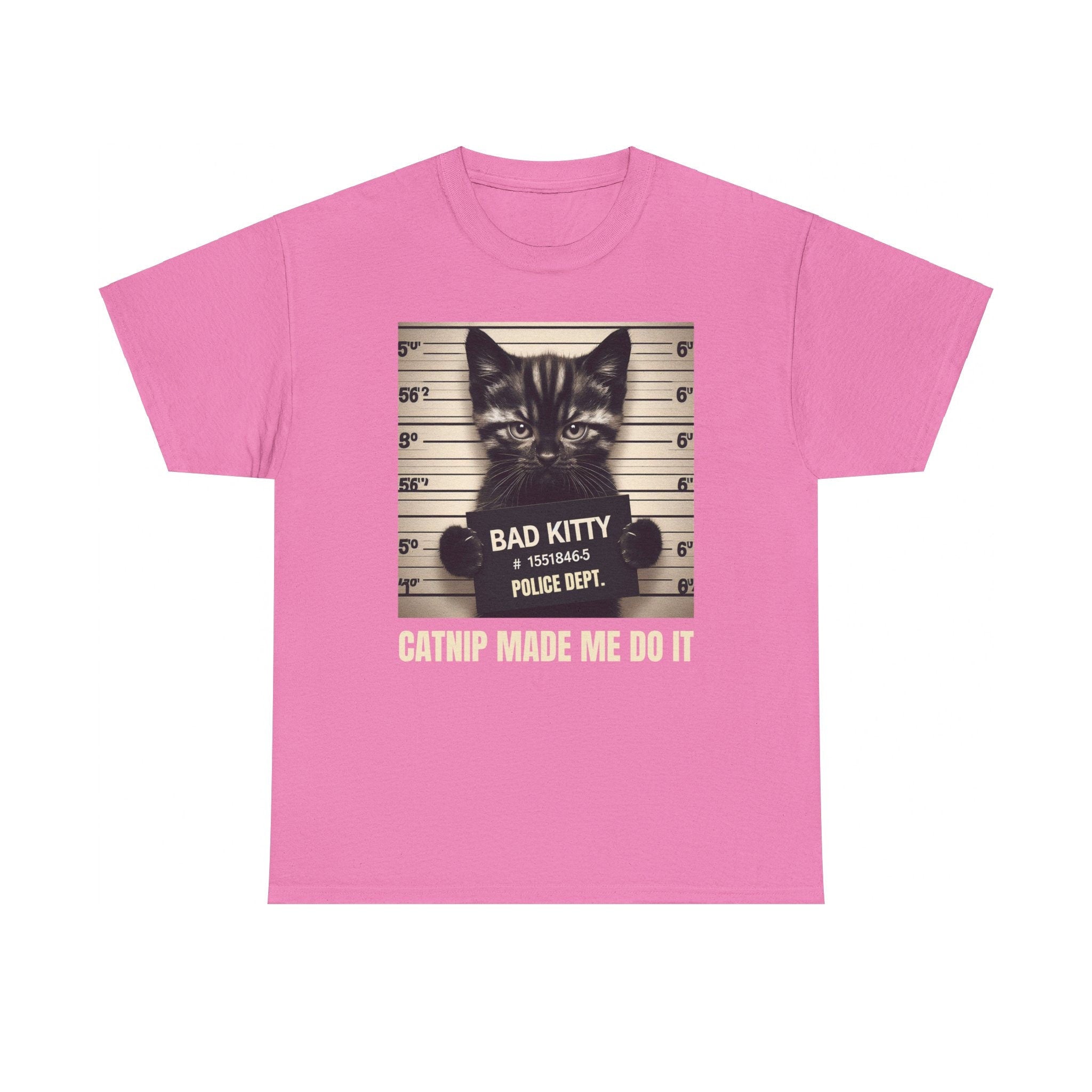 Bad kitty Cotton Tee/funny catnip cat t-shirt/Funny kitten tee/Hilarious cat and catnip shirt