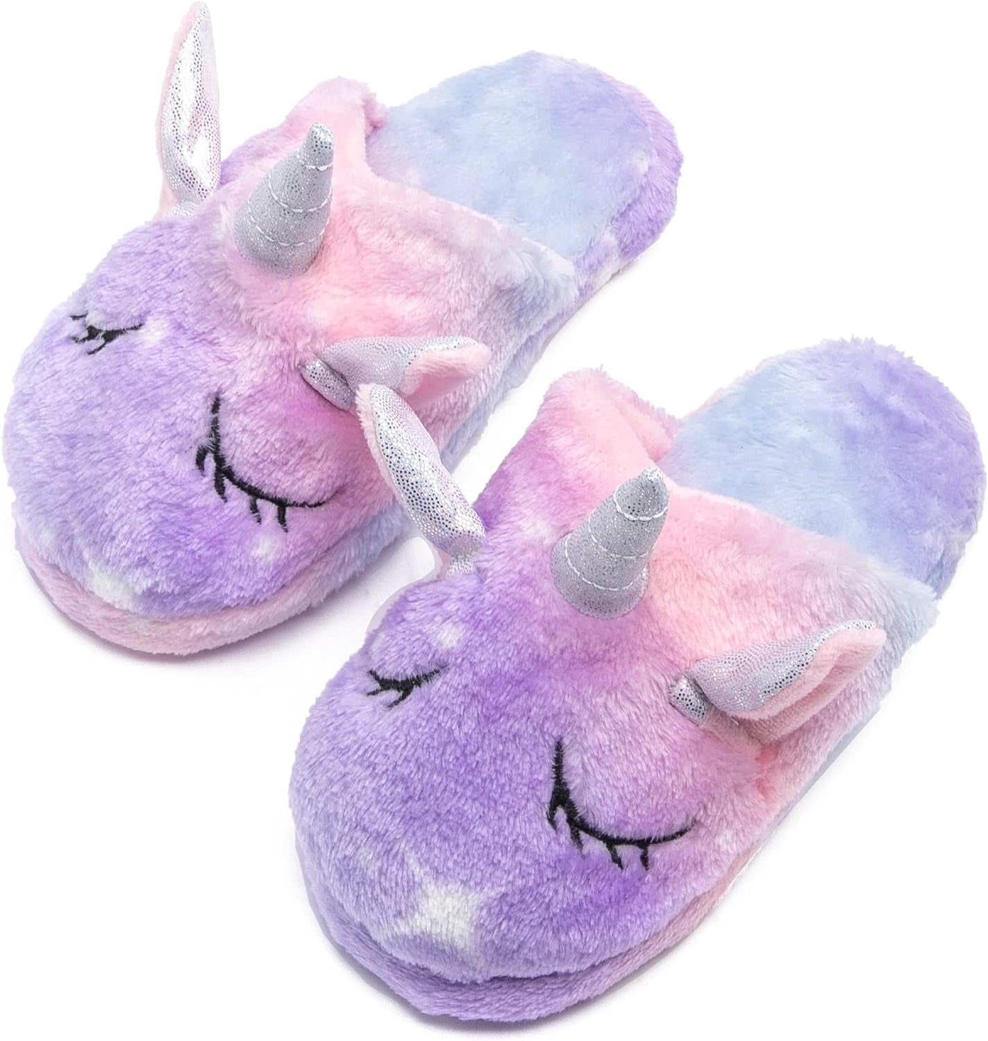 Soft Unicorn Hooded Robe with Matching Slippers Headband and Blindfold for Girls