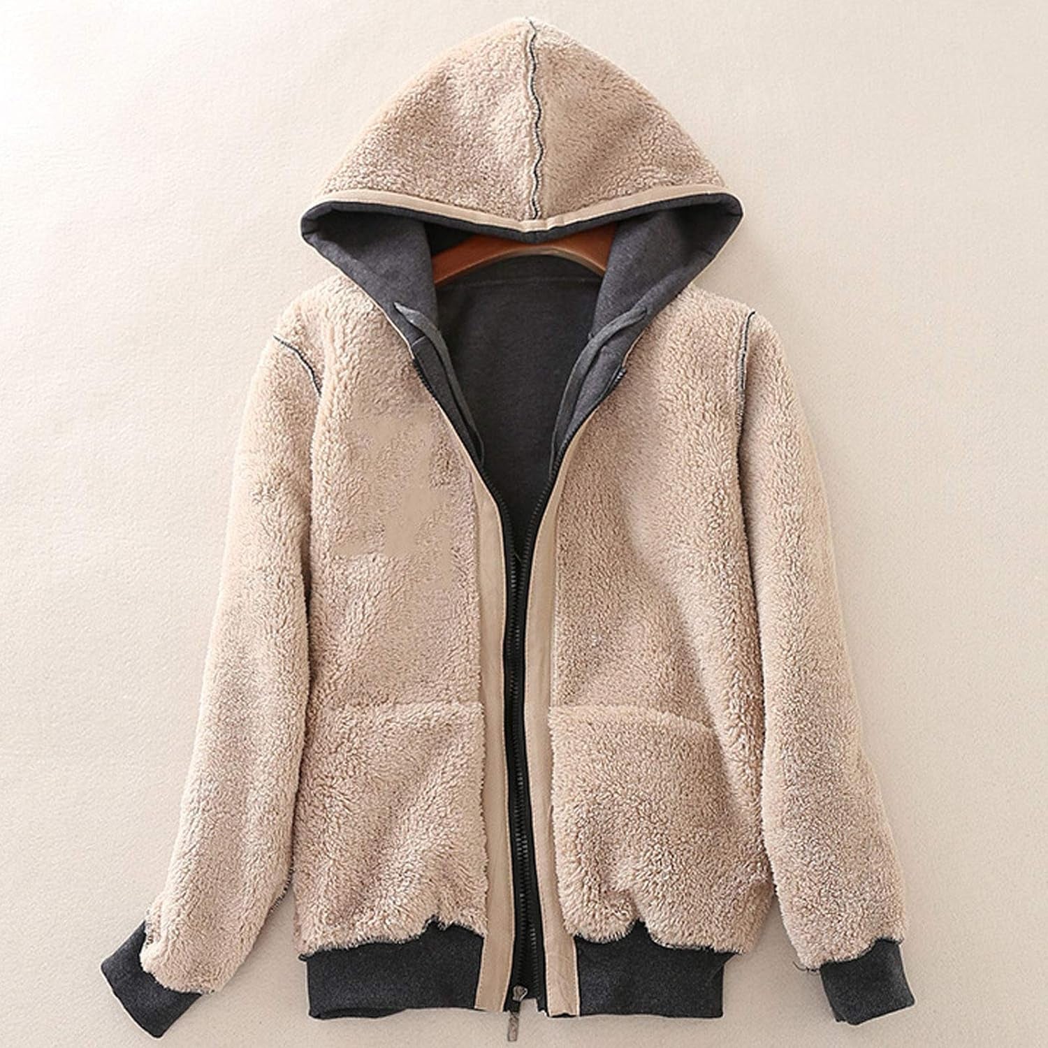 Women'S Full Zip Fleece Hoodie Warm Sherpa Lined Sweatshirt Winter Jackets with Pockets