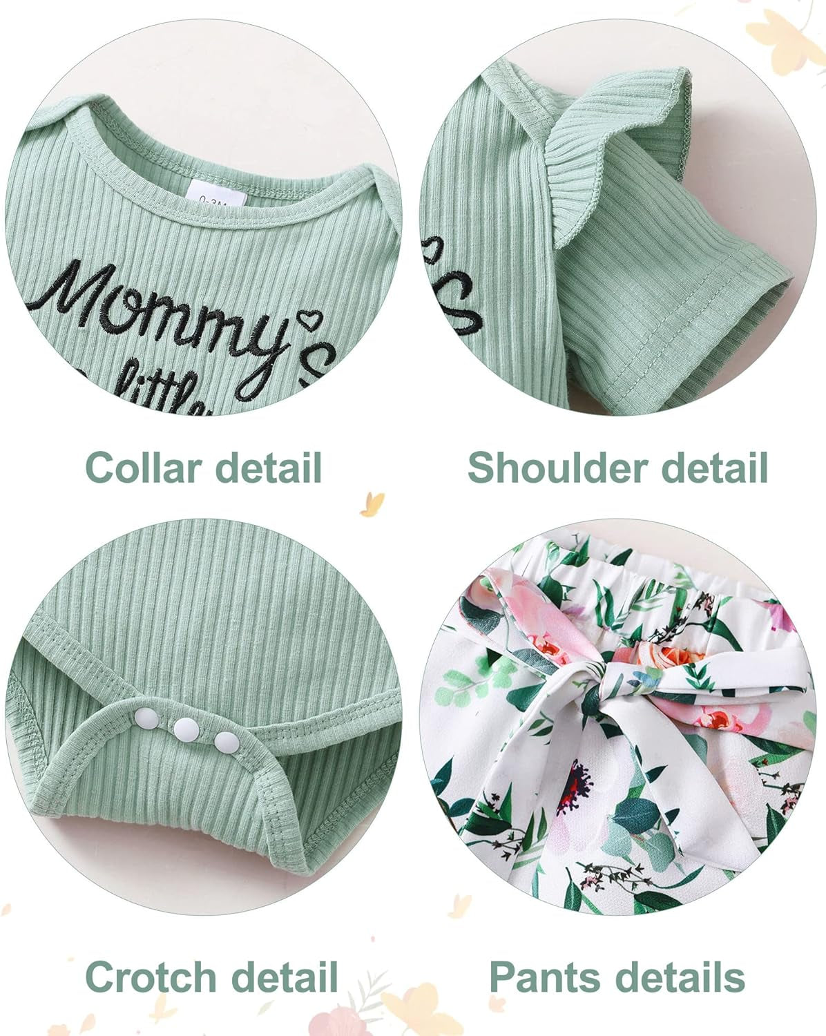 3PCS Newborn Baby Girls Clothes Infant Fall Outfit,Romper Bodysuit Long Sleeve Tops Jumpsuit