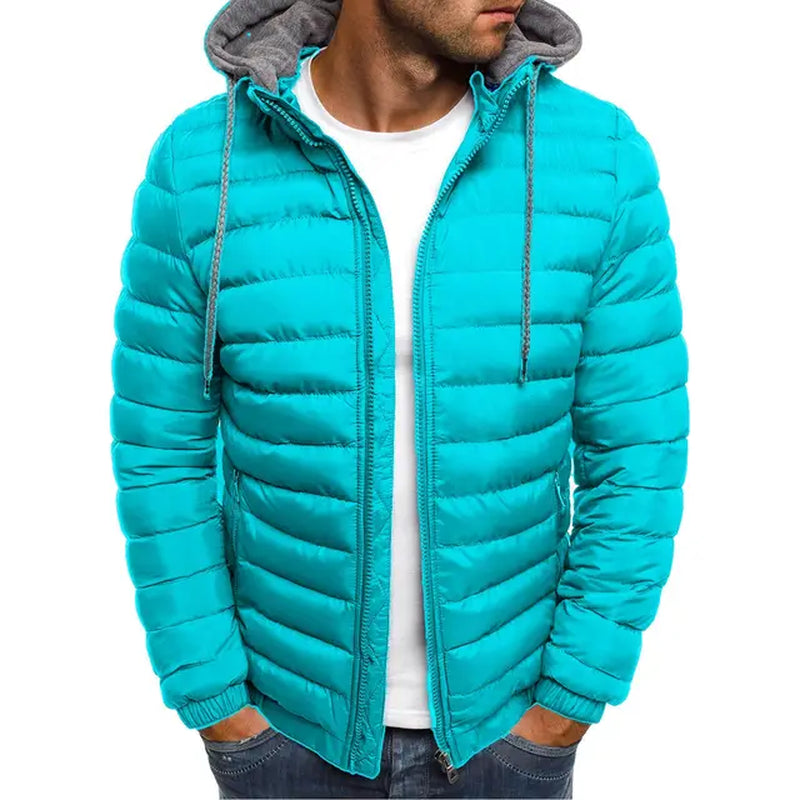 Men Winter Parkas Fashion Solid Hooded Cotton Coat Jacket Casual Warm Clothes Mens Overcoat Streetwear Puffer Jacket plus Size