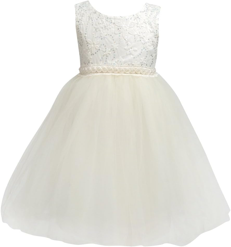 Flower Girl Dress Toddler Formal Baptism Ball Gown for 1M-10T