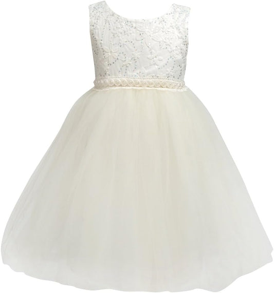 Flower Girl Dress Toddler Formal Baptism Ball Gown for 1M-10T