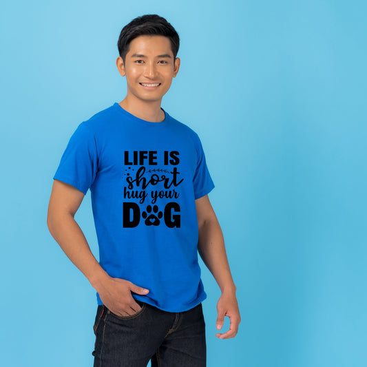 Life is short hug your dog/funny shirt/ fur parent shirt/animal lover shirt/ present for RVT&#39;s or veterinarian assistant/vet clinic present